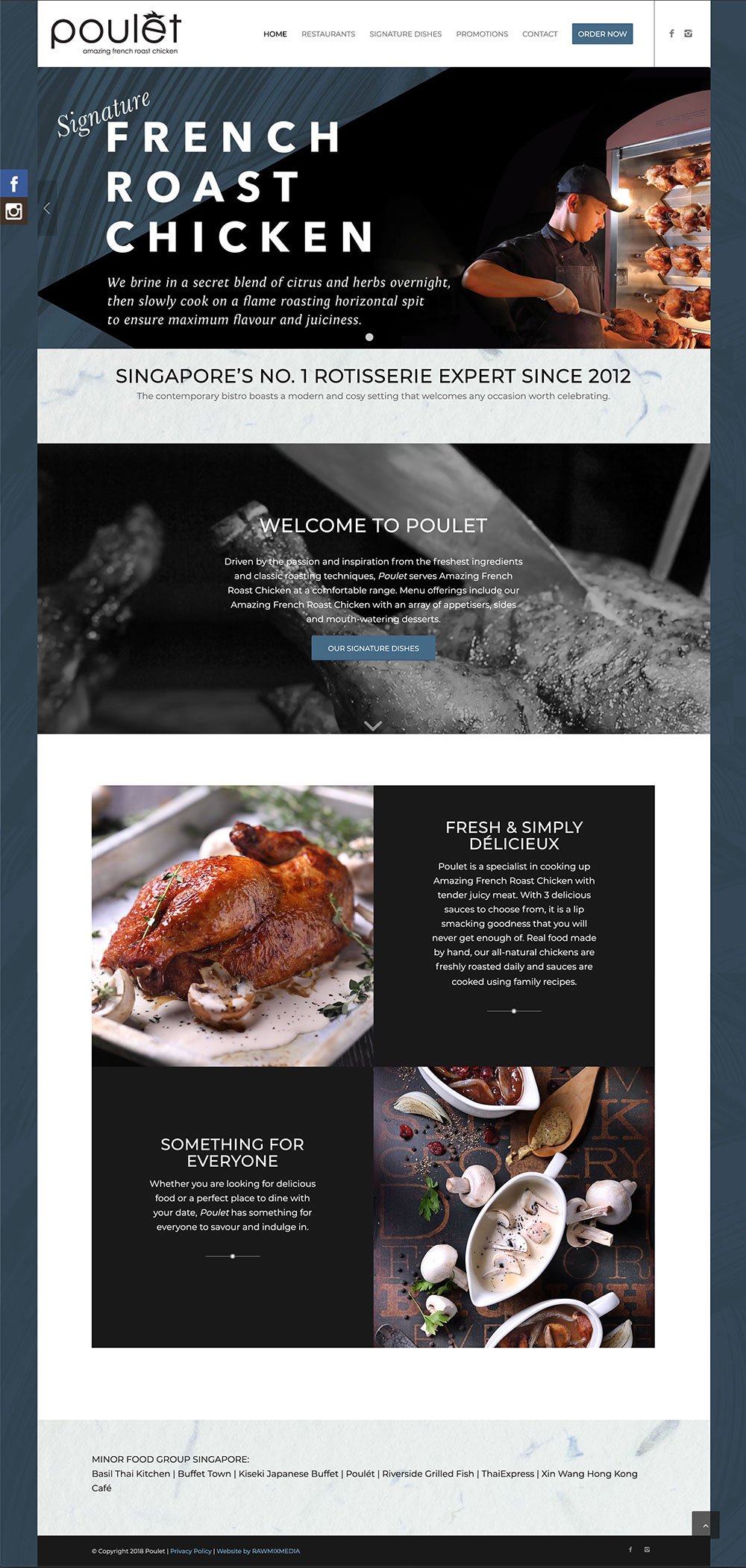 Poulet — homepage design