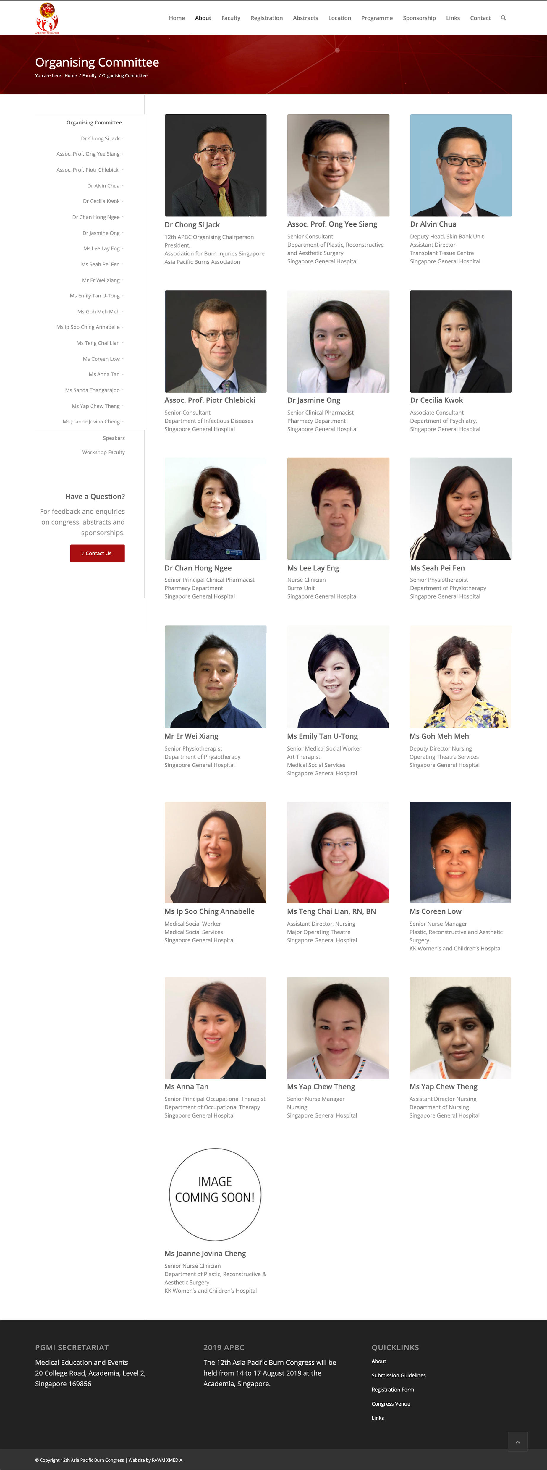 12th Asia Pacific Burn Congress — website screen (organizer)